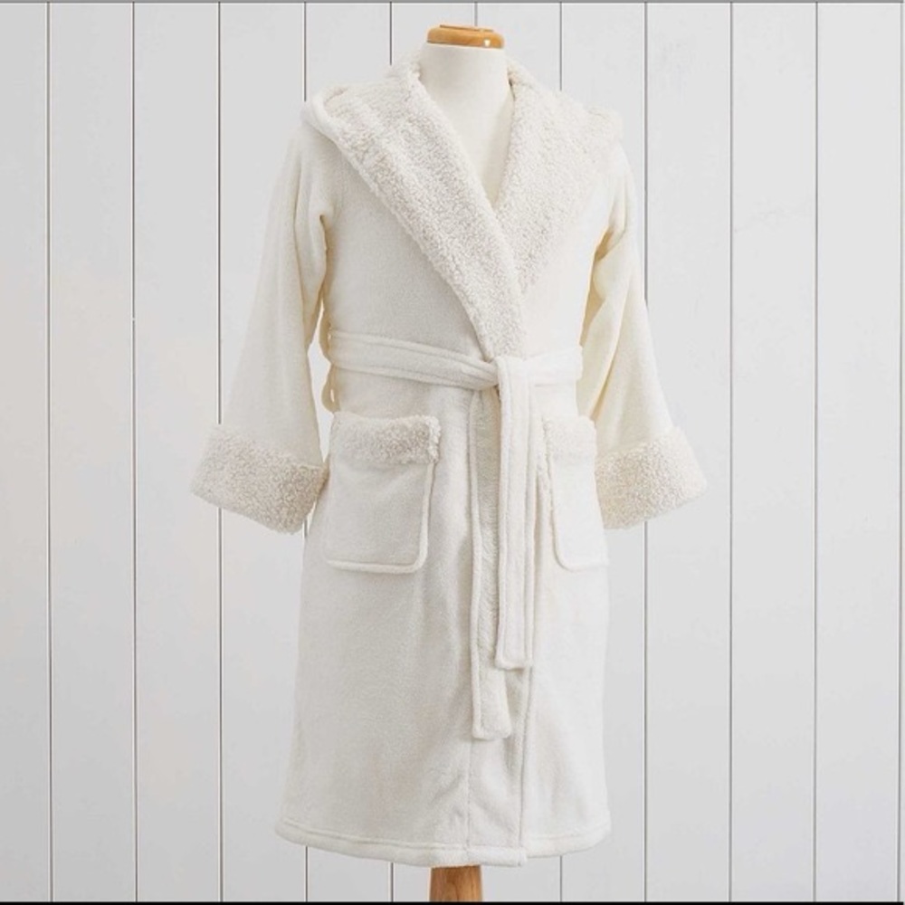 Potterybarn Teddy Faux Fur Trim Robe - Size S & M - NWT